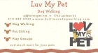 Luv My Pet, dog walking, pet sitting, play groups