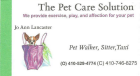 the Pet Care Solution, pet walker, sitter, taxi